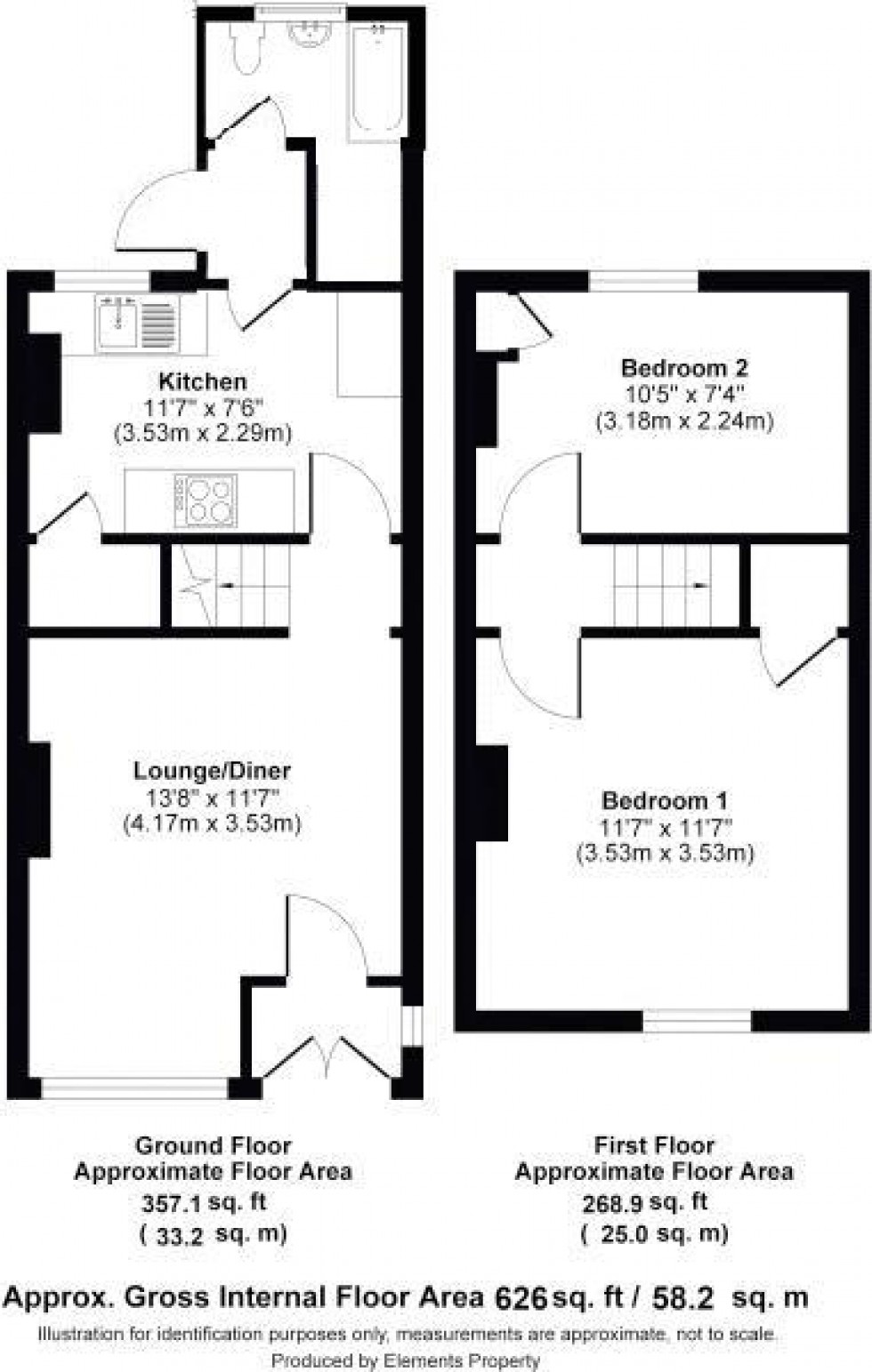 Floorplan for Sussex Road, Tonbridge